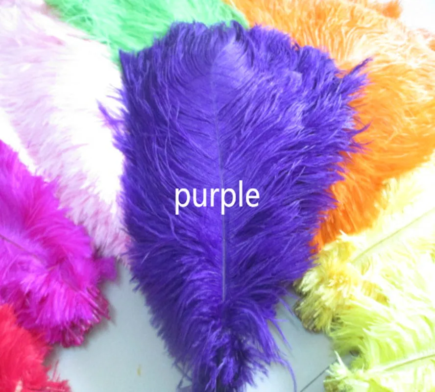 wholesale 200pcs / lot high quality purple ostrich feathers 10-12 inches 25 to 30 centimeters celebration stage decoration | Дом и сад