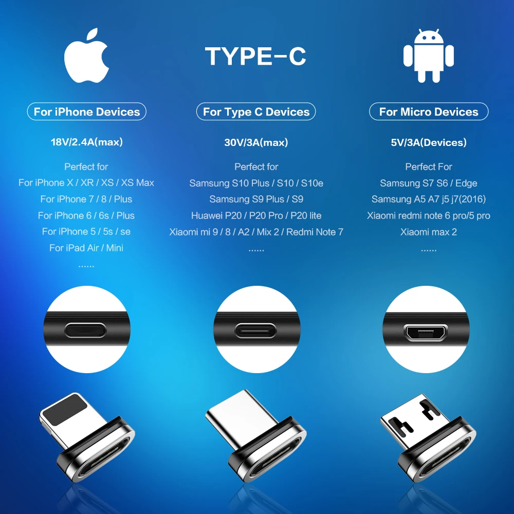 Магнитный usb кабель FLOVEME для iPhone Micro USB Type C 3A быстрой зарядки Samsung Xiaomi Huawei зарядный