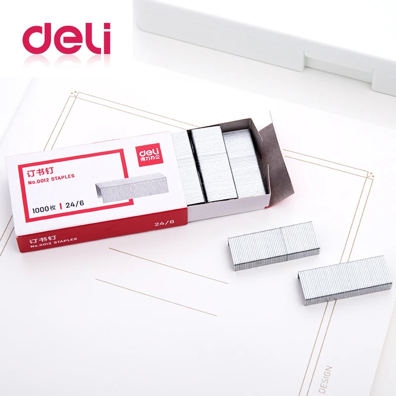 Deli 1000 шт./кор. скобы для степлера практичный дизайн школьные офисные стандартные