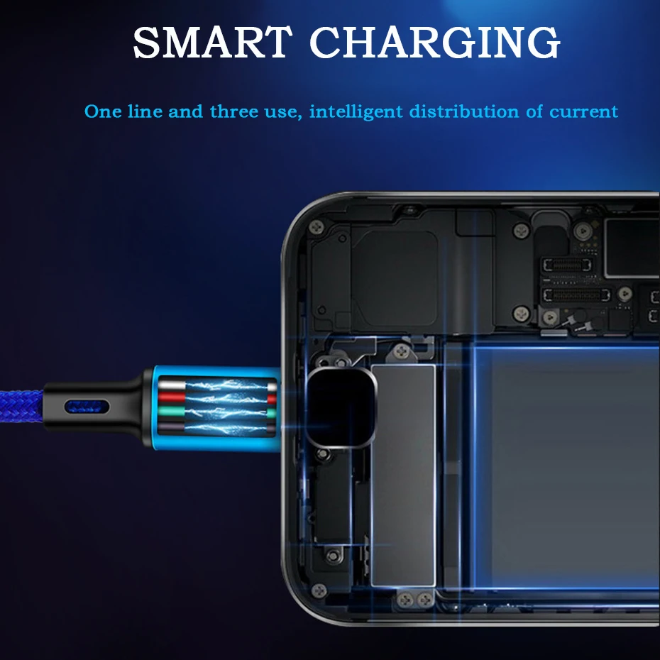 3 в 1 USB кабель для мобильного телефона Micro usb type C кабель зарядного устройства для iPhone samsung 6 зарядный кабель Micro USB шнур зарядного устройства