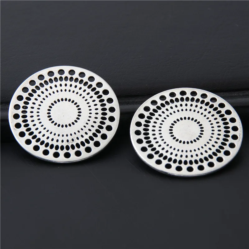 

10pcs Antique Sliver Big Hollow Round Charms With Circle Pendant Finding Fit Jewelry Handmade Accessories 28mm A3051