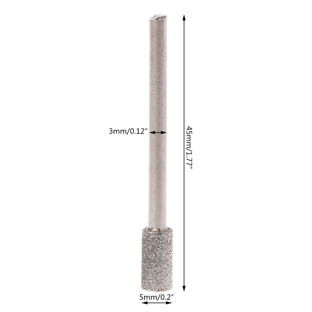 5 шт. цилиндрические сверла с алмазным покрытием 4 мм точилка для бензопилы камень файл цепная пила заточка резьба шлифовальные инструменты