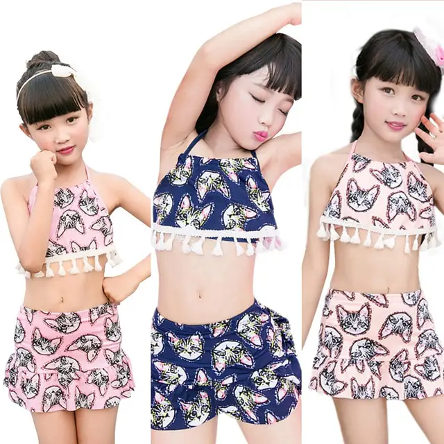 Best Price Children's Swimming Clothes New Style Split Swimwear Fashion Comfortable Floral Printed Hot Spring Swimsuit For Children Girls