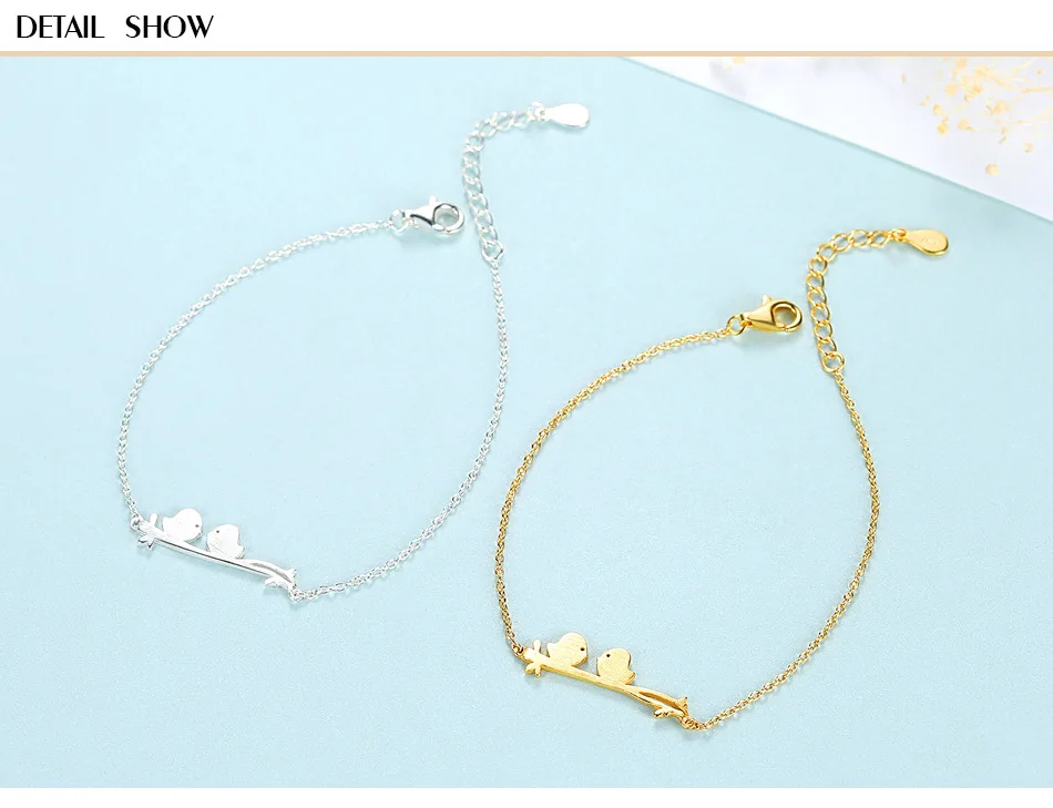 

S925 sterling silver bracelet fashion simple bird lady bracelet silver jewelry TYCB18