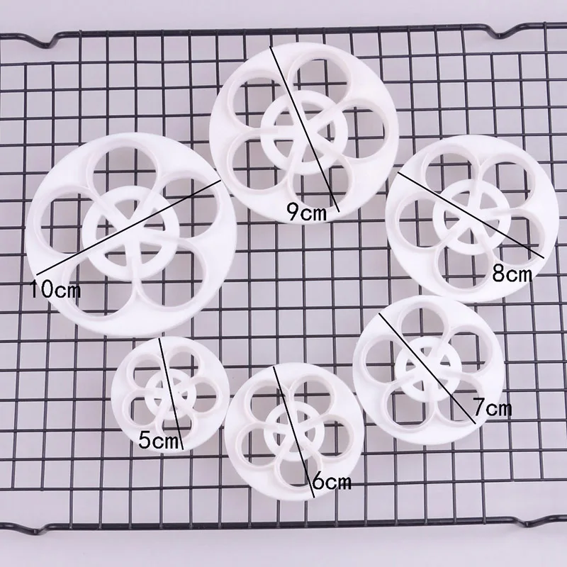 6 шт. торт форма для печенья Форма для вырубки лепестки роз Форма DIY Инструменты для кухня помадка Лидер продаж