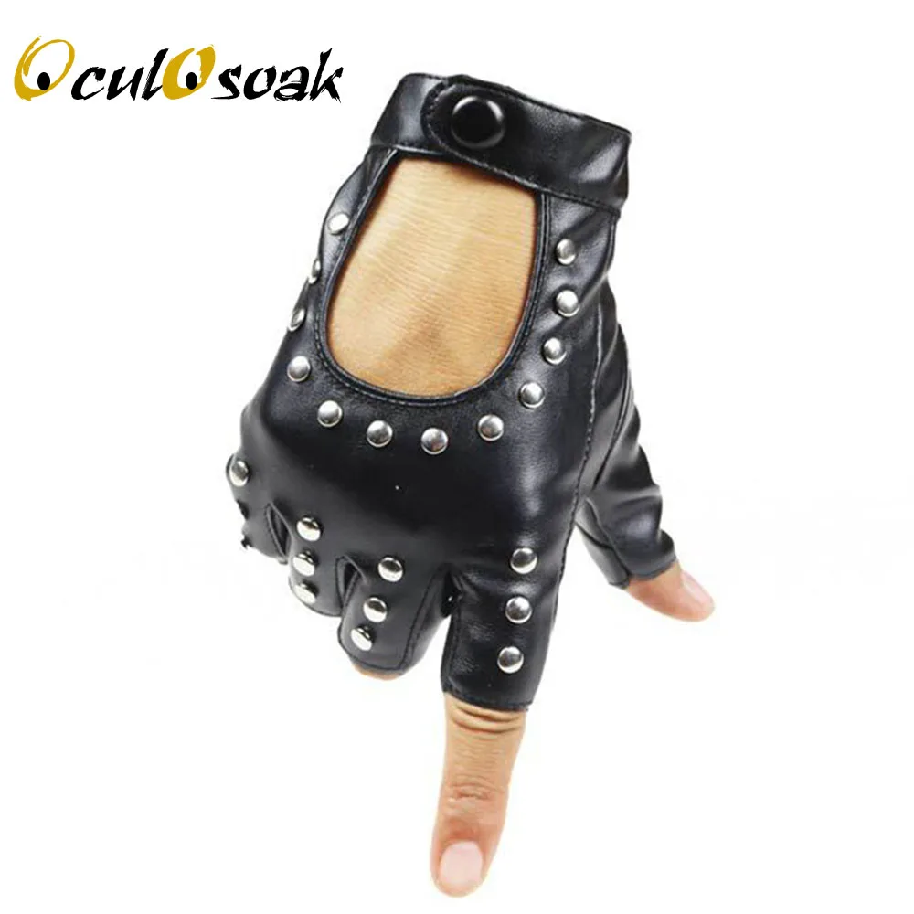 2022 Fashion Half Finger Gloves Men Women PU Leather Fingerless Mitten Black Driving Comfortable Eldiven Guantes G04