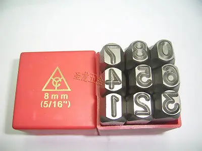 

9Pcs 5/16" / 8mm Steel Number Stamps Punch Dies Set (0- 8) XWJ