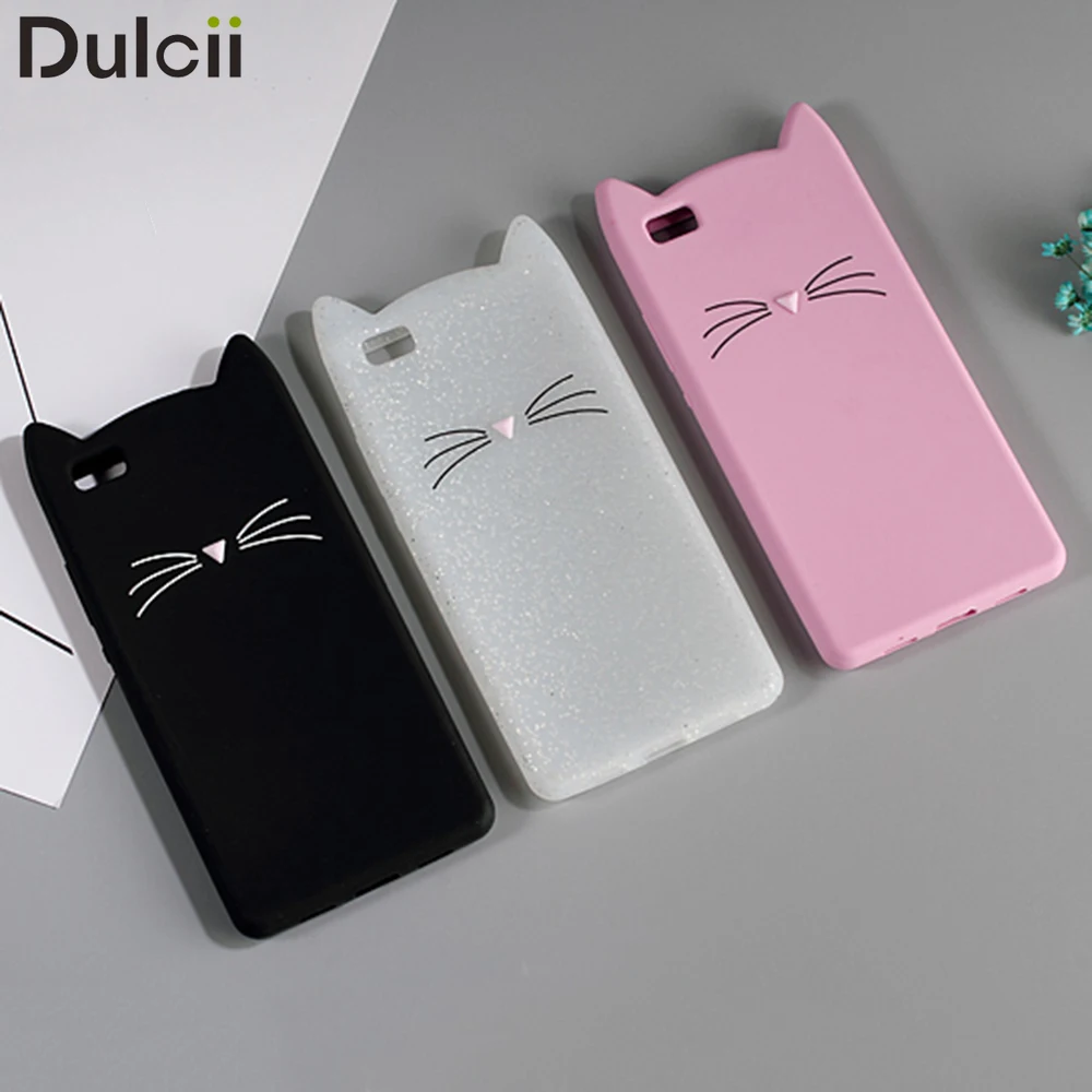 Dulcii para Huawei P8 Lite lindo 3D gato funda de silicona para Huawei P8 Lite fundas para P8 Lite gato de silicio|case for huawei p8|silicone covercase cover - AliExpress