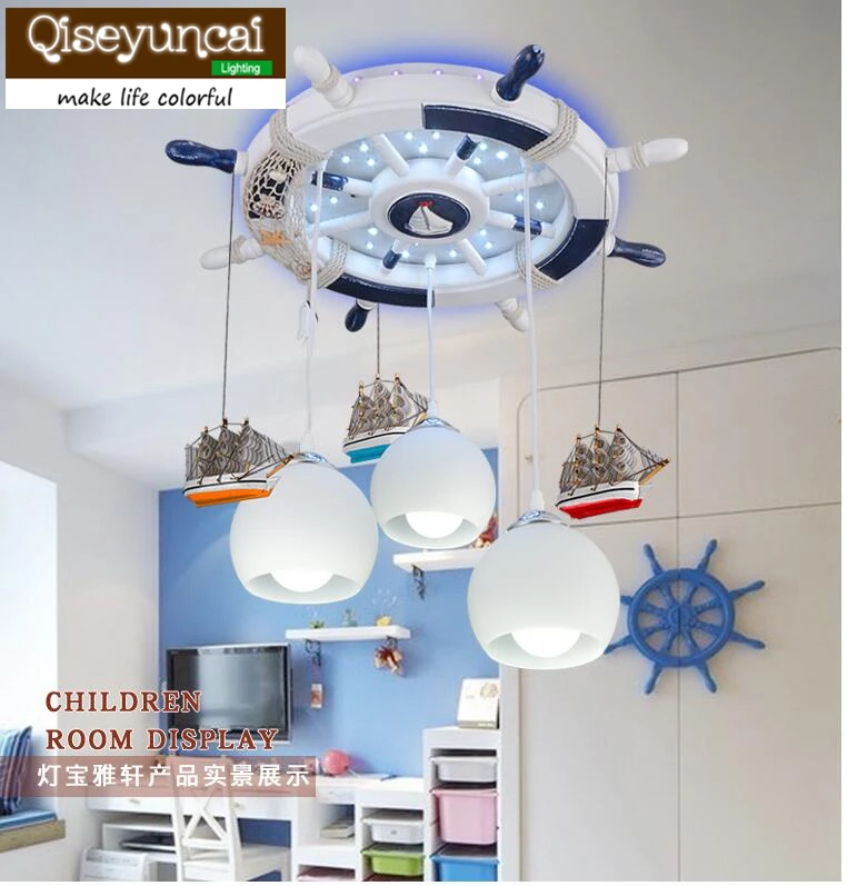 

Qiseyuncai Modern minimalist creative children's room cartoon aircraft LED eye-light ceiling lamp warm boy bedroom lighting