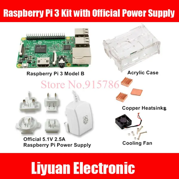 Raspberry Pi 3 комплект с официальным блоком питания штепсельная вилка стандарта