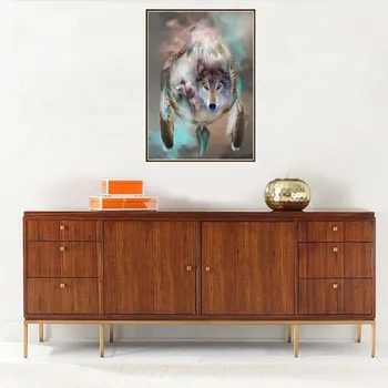 

diamond embroidery circle diamond special shape cartoon painting Catching dream Wolf rhinestone crystal painting home decoration