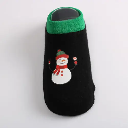 Рождественские детские Нескользящие теплые носки унисекс для маленьких мальчиков и девочек Тапочки с рисунком - Цвет: Snowman