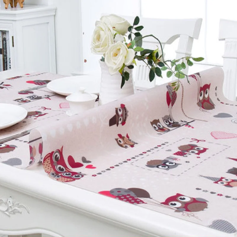  HAZY PVC Tablecloth Waterproof PVC Tablecloth Soft Glass for Kitchen Table Cover Oil-proof Protecto