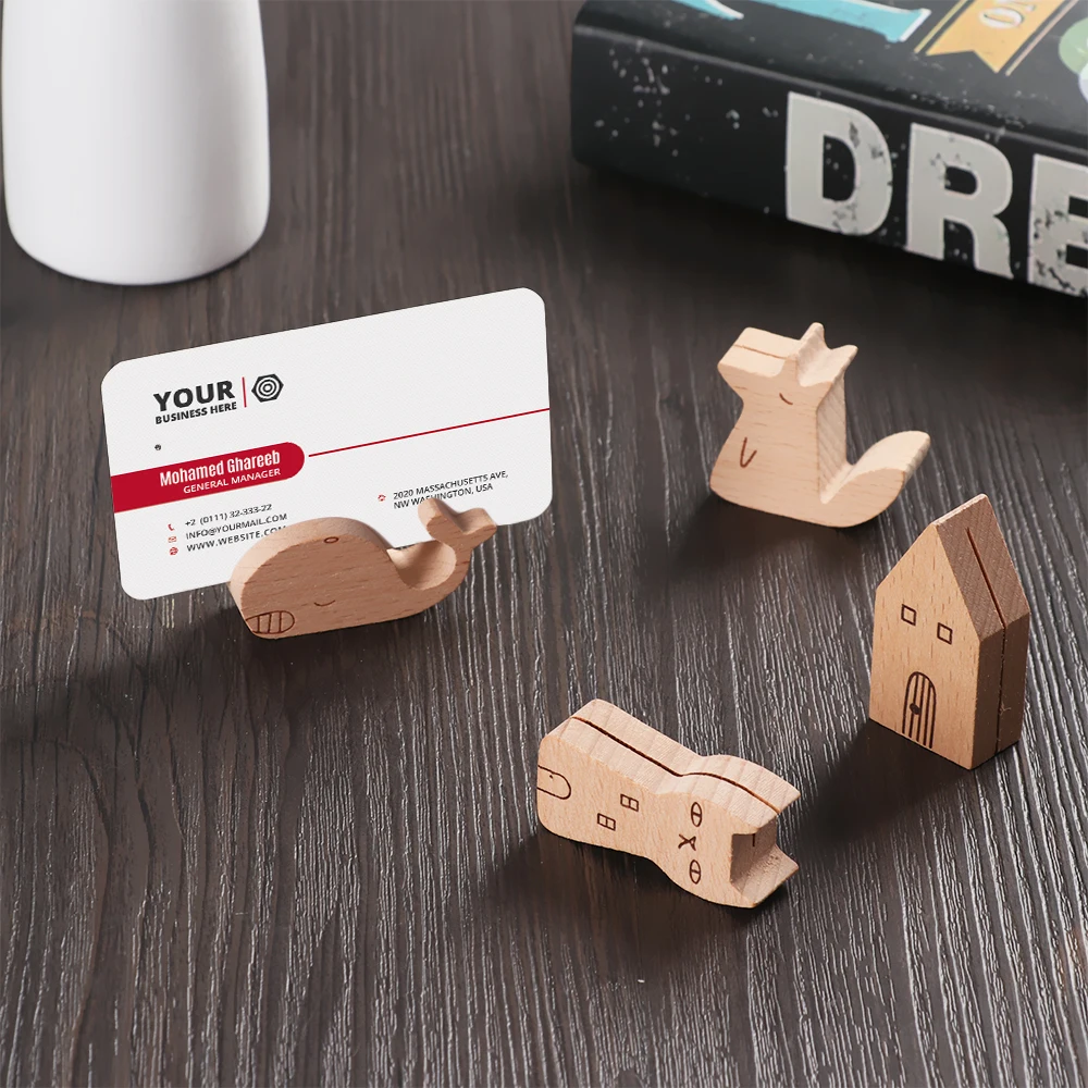

1PC Animal Wooden Information Folder Photo Clip Card Holder Product Display Board Base Notes Message Memo Clip Calendar Clamps