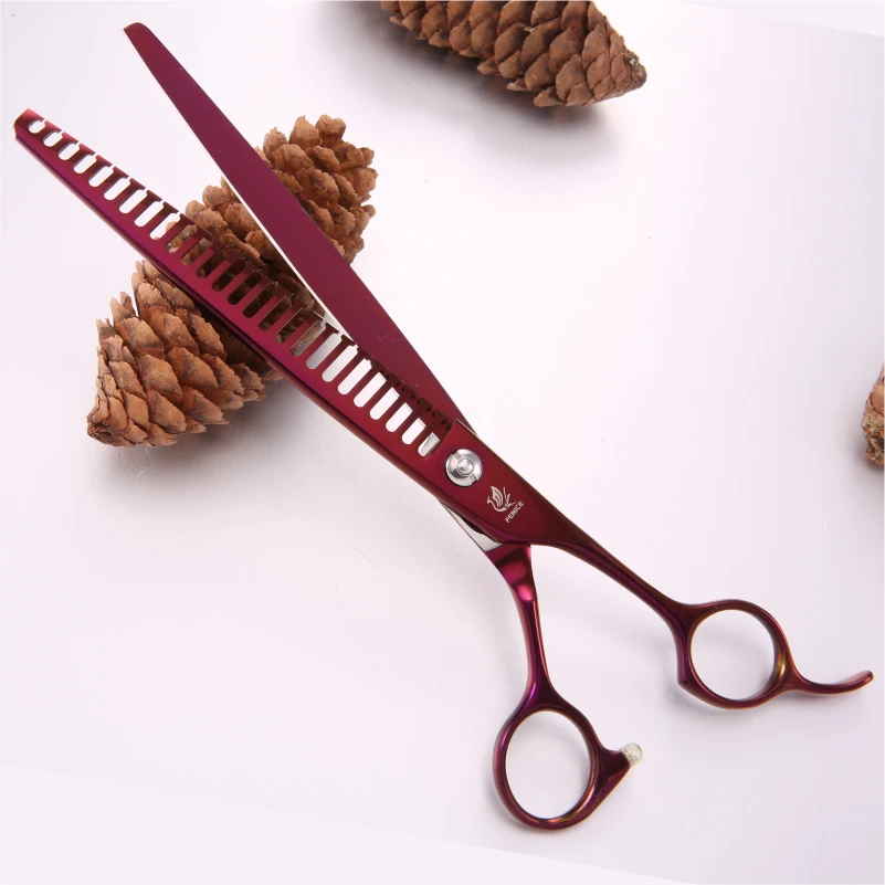 Fenice Professional JP440c 8 inch titanium coated Pet dog Grooming chunker thinning shears Scissors dog grooming scissors dog grooming scissors kit