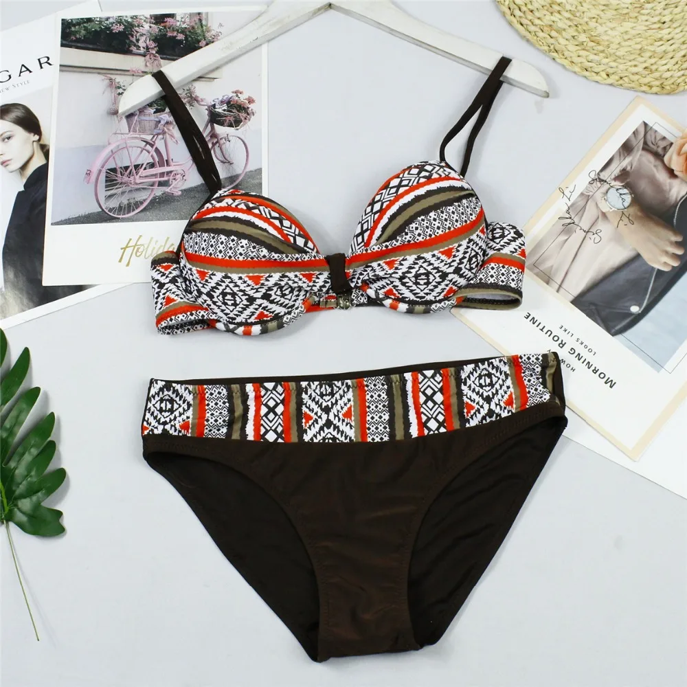 

Sexy Printed Top Women Bikini Set New Biquini Female Brazilian Split Vacation Swimsuit Beach Swimming Two-Piece Set