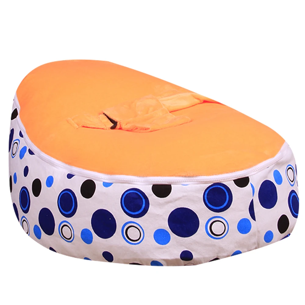 Levmoon Medium Blue Circle Print Bean Bag Chair Kids Bed For Sleeping Portable Folding Child Seat Sofa Zac Without The Filler Levmoon Medium Blue Circle Print Bean Bag Chair Kids Bed For Sleeping Portable Folding Child Seat Sofa Zac Without The Filler