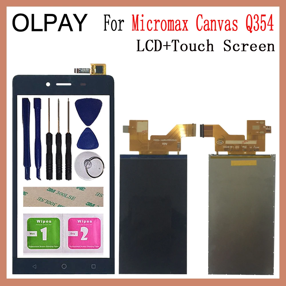 

5.0" inch Touch Screen For Micromax Bolt Q354 Touch Screen Glass Digitizer Panel Lens Sensor Glass Free Adhesive+Wipes