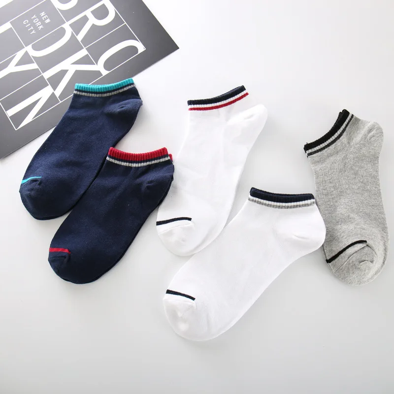 

5 Pair/lot Men's Socks Cotton Ankle Short Socks Summer Cool Socks Fashion White Boat Socks Low Cut Sock Breathable Invisible