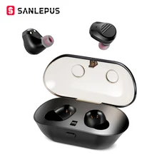 SANLEPUS Mini Bluetooth наушники Беспроводные спортивные наушники TWS 5,0 стерео гарнитура с микрофоном и зарядным устройством для телефонов и музыки