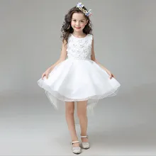 Новое детское нарядное платье для девочек, высококачественное платье со шлейфом для девочек, платье с бантом, свадебное платье для девочек 2, 4, 5, 6, 8, 10 лет