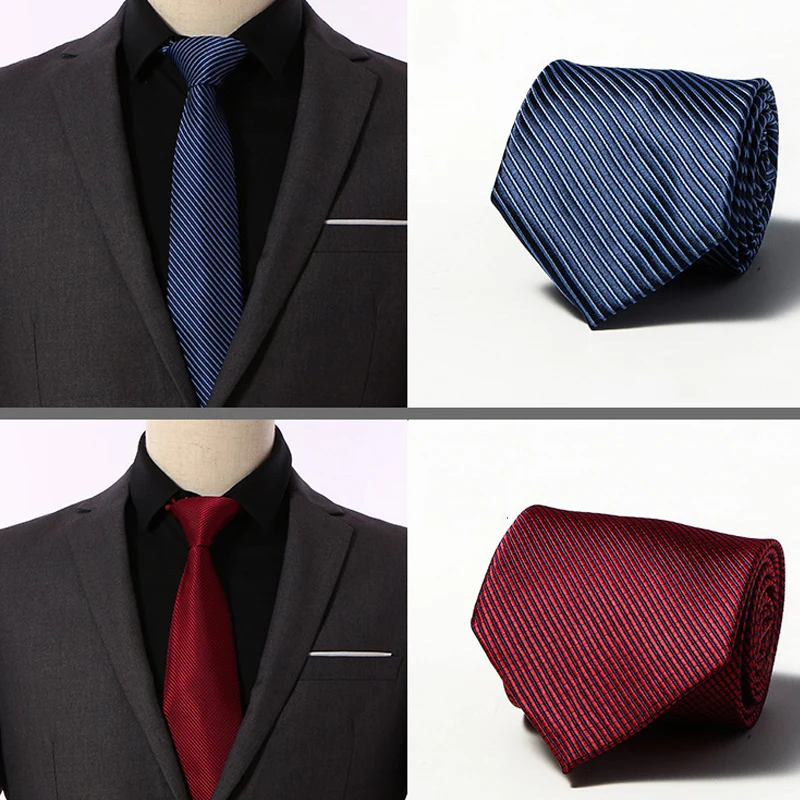 Новые модные аксессуары галстук высокое качество 8 см мужские галстуки для костюма деловые Свадебные повседневные Черные Красные новые