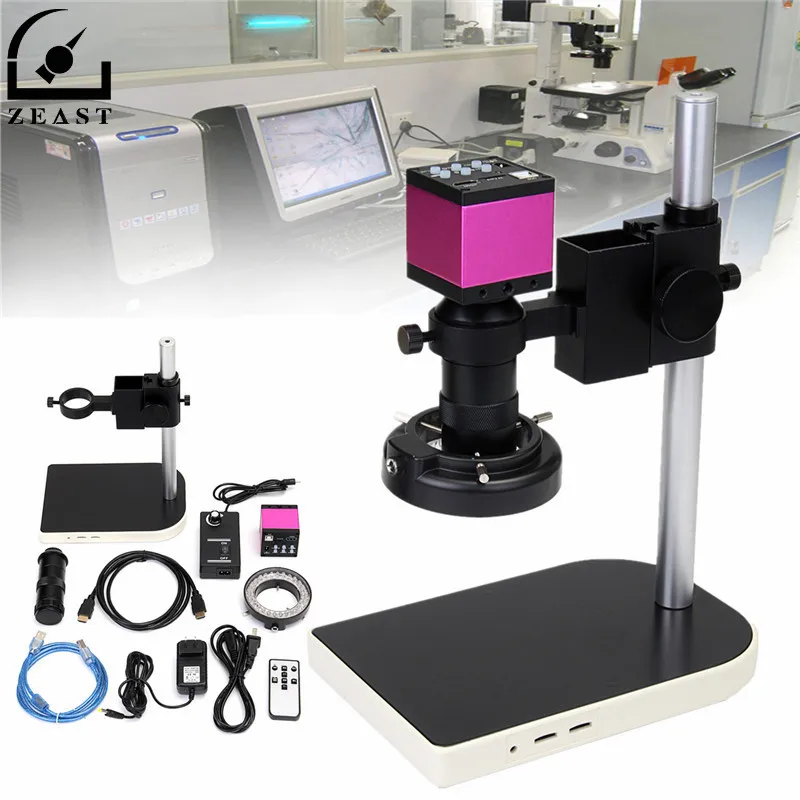 

14MP 60 White LED Bulbs 10X-100X Digital Camera Microscope Lift Stand Video Zoom Lens