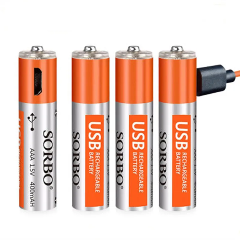 Новинка SORBO 1,5 V 400mAh литий-полимерная аккумуляторная батарея AAA с 4 в 1 USB кабель зарядного устройства для RC игрушки модели вертолета части - Цвет: 4 x AAA Battery