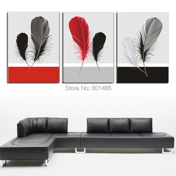 

Canvas Wall Art Painting Colorful Feathers Pictures 3 Piece Contemporary Artwork for Home Living Room Decoration Drop ship