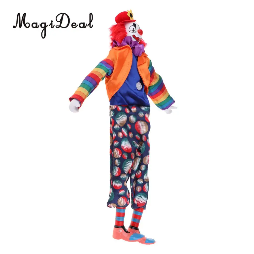 38cm Porcelain Clown Doll Table Decoration Collections Kids Birthday Gifts Halloween Christmas Toys