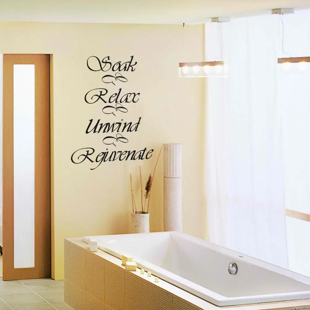 Bathroom relax calm enjoy soak chill Wall Quotes Wall Stickers UK 266