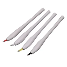 50 шт Перманентный макияж машина Ручка бровей татуировки Одноразовые, для микрообработки ручка для 3D вышивки бровей Руководство Microblade инструменты