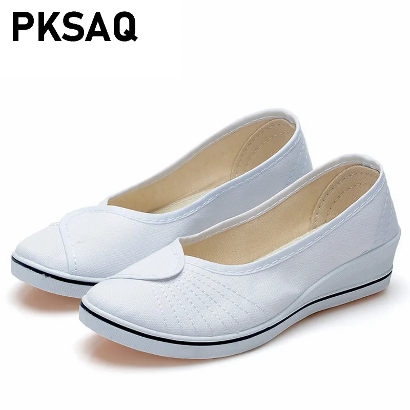 

Autumn Women Loafers Platform Canvas Slip On Female Flat Shoes Ladies Fashion Solid Casual Breathable Mother Leisure Footwear