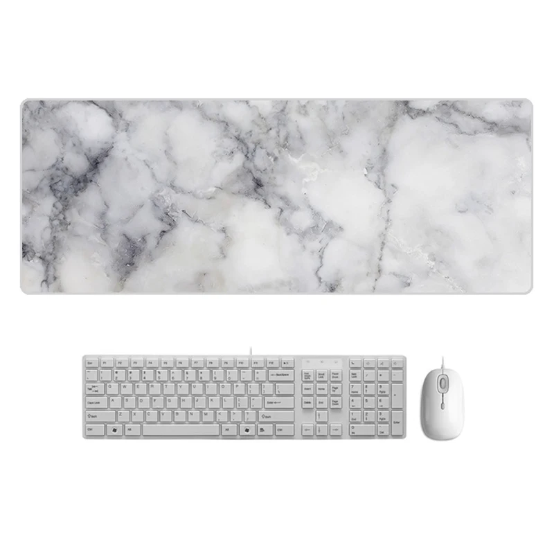 Large  Desk Pad Beautiful Soft Natural Rubber Pink Gold White marble Series Mice Pad Square Gaming Mouse Pad with Locking Edge (3)