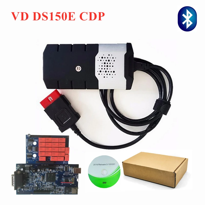 

Double Blue PCB VD ds150e cdp with Bluetooth Scanner for cars and trucks obd2 delphis diagnostic tool as Multidiag free ship
