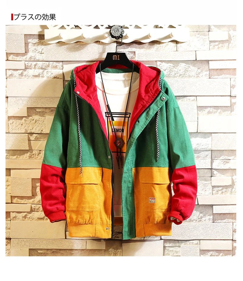  Corduroy Jacket Mens Oversize Bomber Punk Rave   (2)