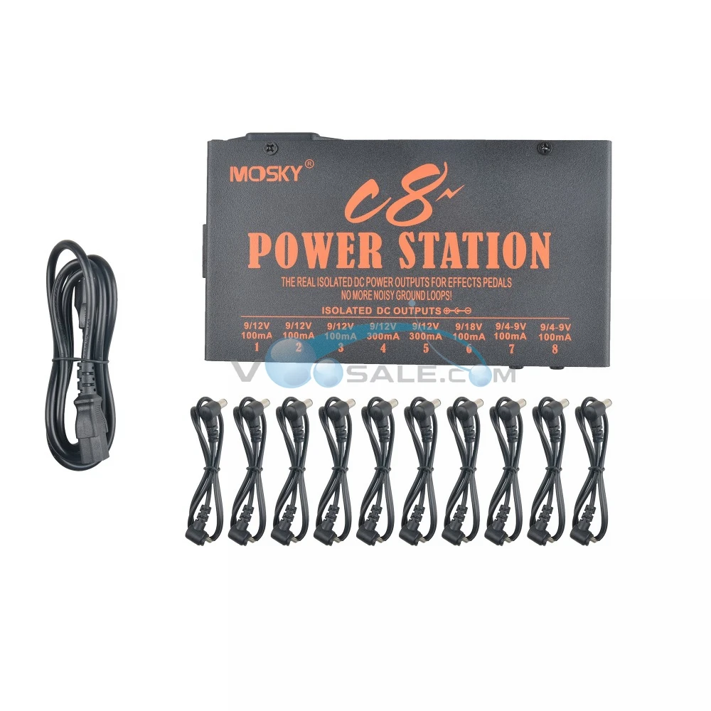 Mosky C8 Guitar Effect Pedal Power Supply 8 Ways Outputs 4-9V Ddjustable 12V 18V Optional Voltage Guitar Pedal Power Station C8 Mosky C8 Guitar Effect Pedal Power Supply 8 Ways Outputs 4-9V Ddjustable 12V 18V Optional Voltage Guitar Pedal Power Station C8