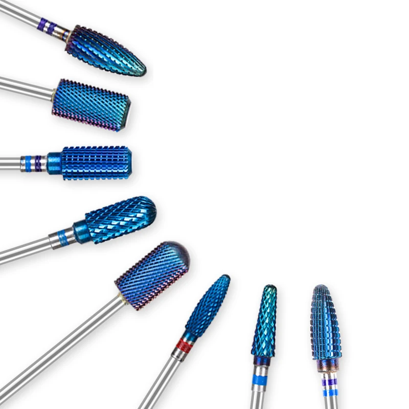 Ladymisty 1 шт. синие карбидные сверла для ногтей с нано покрытием, электрический аппарат для маникюра, полированные аксессуары, инструменты для ногтей