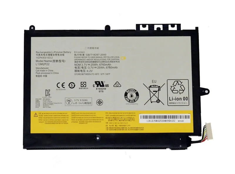 103-série da Bateria do Portátil para Lenovo Original L13m2p22 L13n2p21 1icp4 - 83 Miix2 10 2 7xinbox 3.7v 6700mah 25wh - Imagem 2