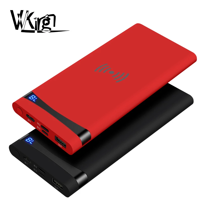 

VVKing Power Bank QI Wireless Charger 5000mAh For iPhone XR Samsung Mobile phone with Digital Display External Battery Powerbank