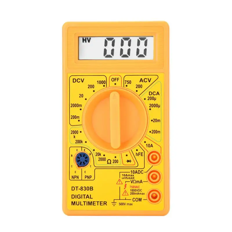 DT 830B мини цифровой мультиметр Напряжение Ампер метр тестовый зонд AC/DC Ток Ома