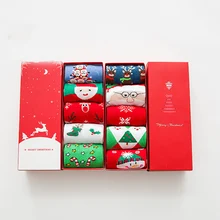 PEONFLY/Рождественские теплые забавные носки из чистого хлопка; Новинка; яркие женские Чулочные изделия; 5 пар/лот; coturno feminino