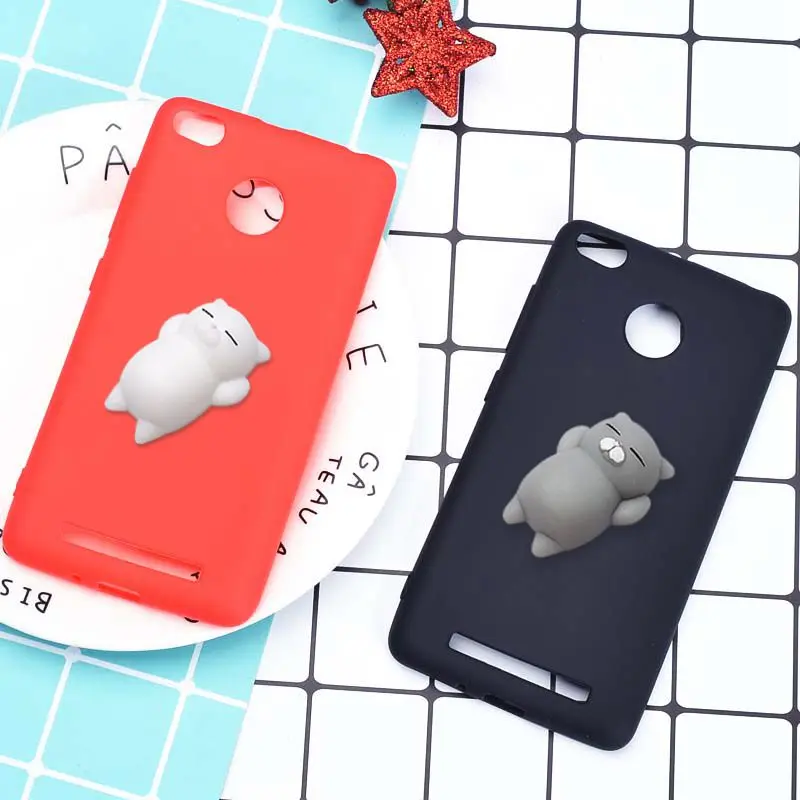 Для Xiaomi Redmi 3 S чехол Pro силиконовые милый 3D Squishy Cat Накладка для s премьер Телефонные