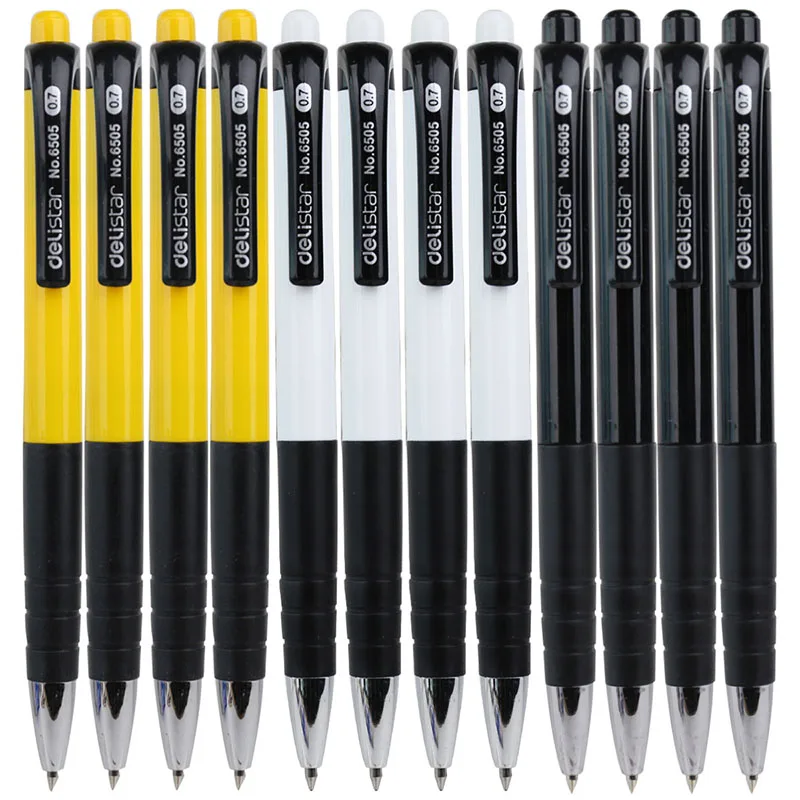 Deli кнопка пресс шариковая ручка офисная шариковая ручка 0,7 мм синяя ручка 6505 разноцветный корпус