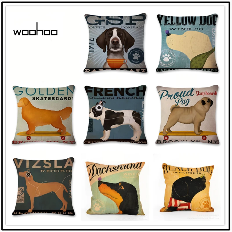 

Woohoo Animal cushion cover Dog for children Decorative Cushion Covers for Sofa Throw Pillow Car Chair Home Decor Pillow Case