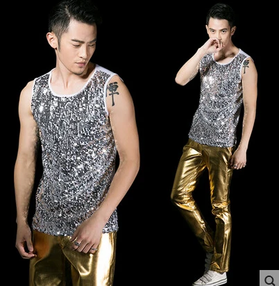 The new nightclub men's singer DS a stage outfit Man Costume Vest ...