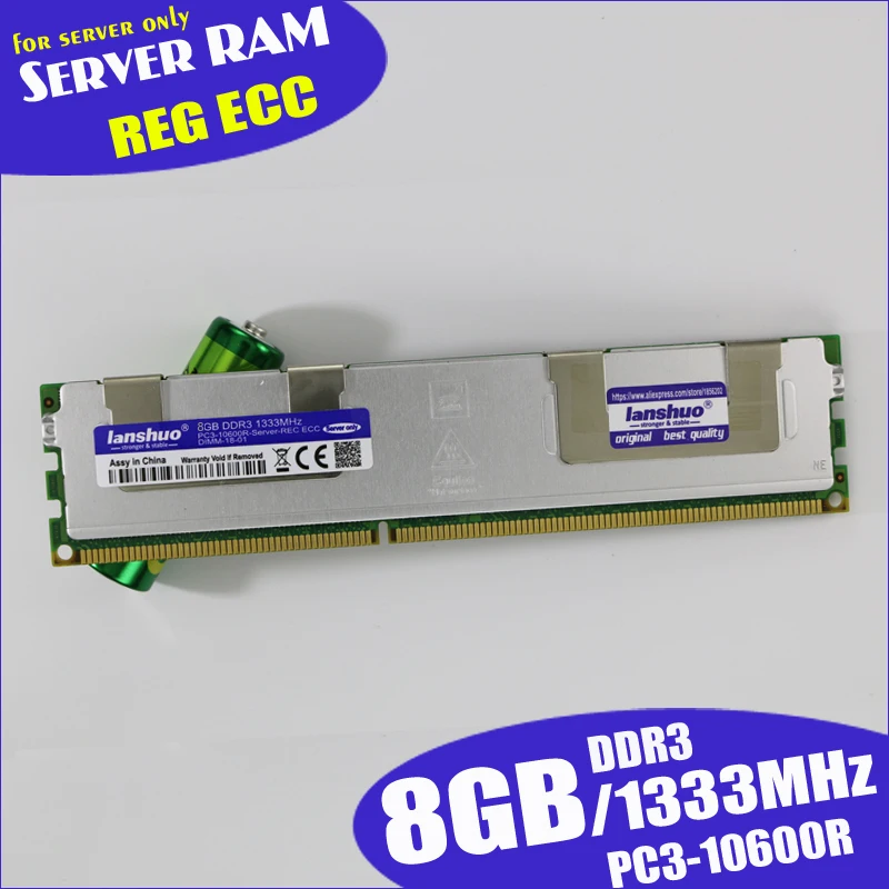 

lanshuo 8GB PC3 10600R DDR3 1333MHz 8G 2Rx4 REG ECC High Quality server memory RAM 100% normal work sell 1600 1866