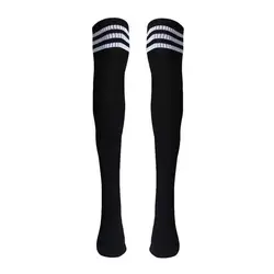 1 пара бедра высокие носки выше колена Футбольная Одежда для девочек носки (черный)