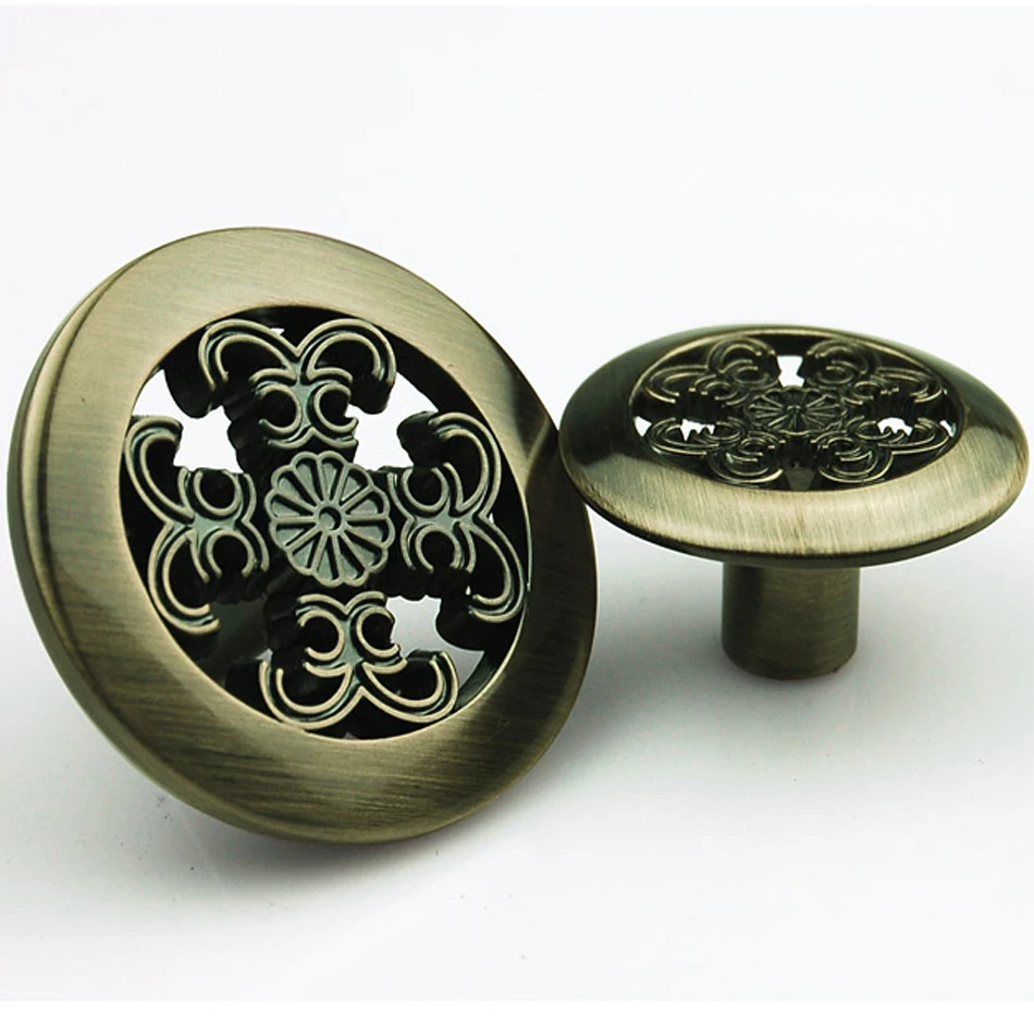 1 1/2" Diameter Hardware Round Knob Classical Bronze Desk