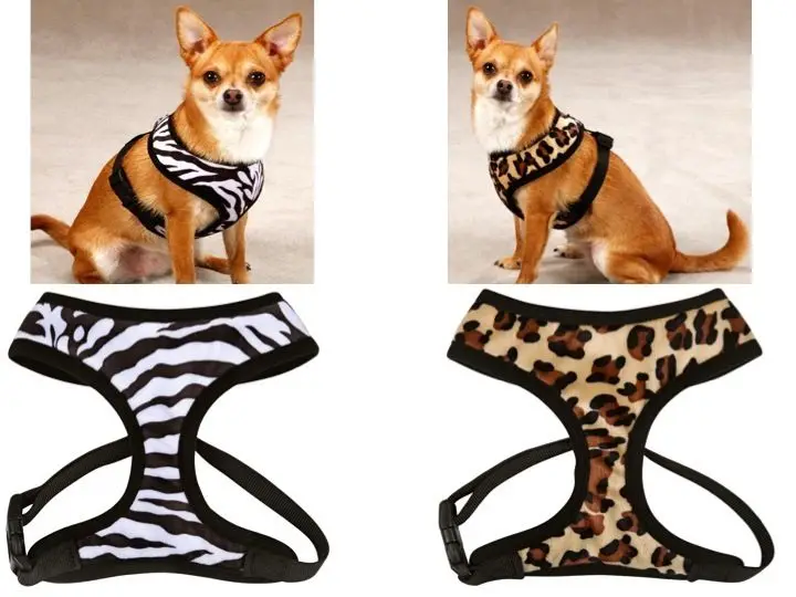 Fashion Dog Puppy Zebra Leopard Print Adjustable Harness